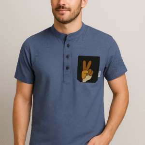Black Pocket Matte Blue Tshirt