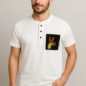 Black Pocket White Tshirt