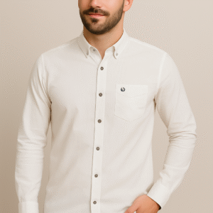 White Striped Regular Fit Casual Shirt