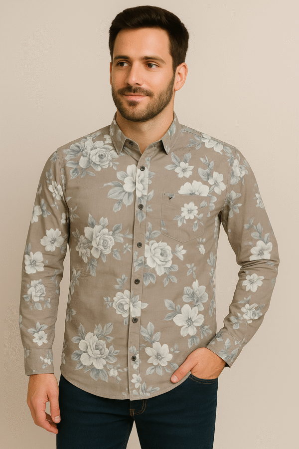 Flower Printed Casual Fir Shirt