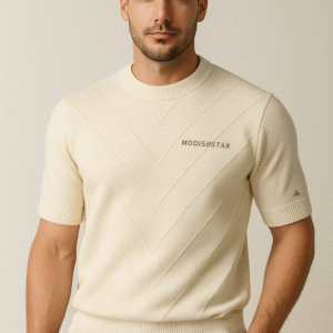 Beige Half-Sleeves sweatshirt