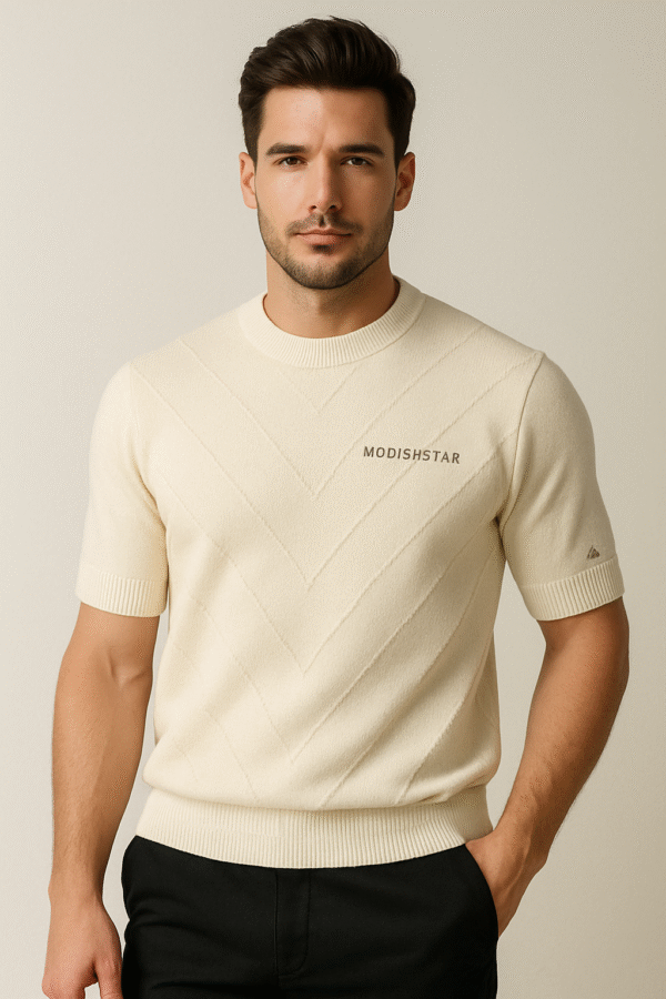 Beige Half-Sleeves sweatshirt